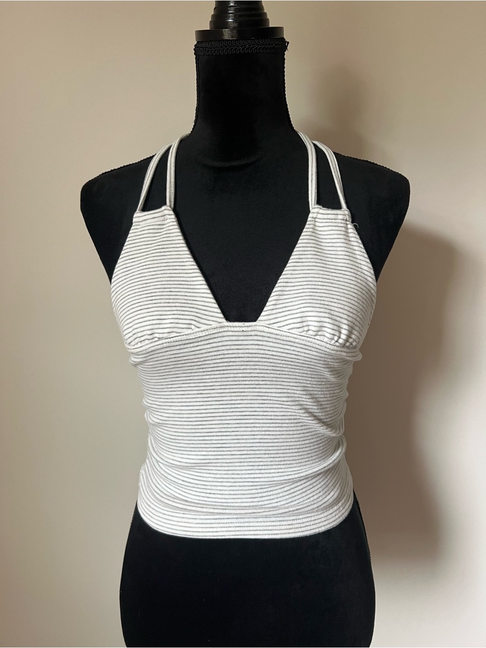 Edikted Women’s White and Gray Striped Tank Top Size XS